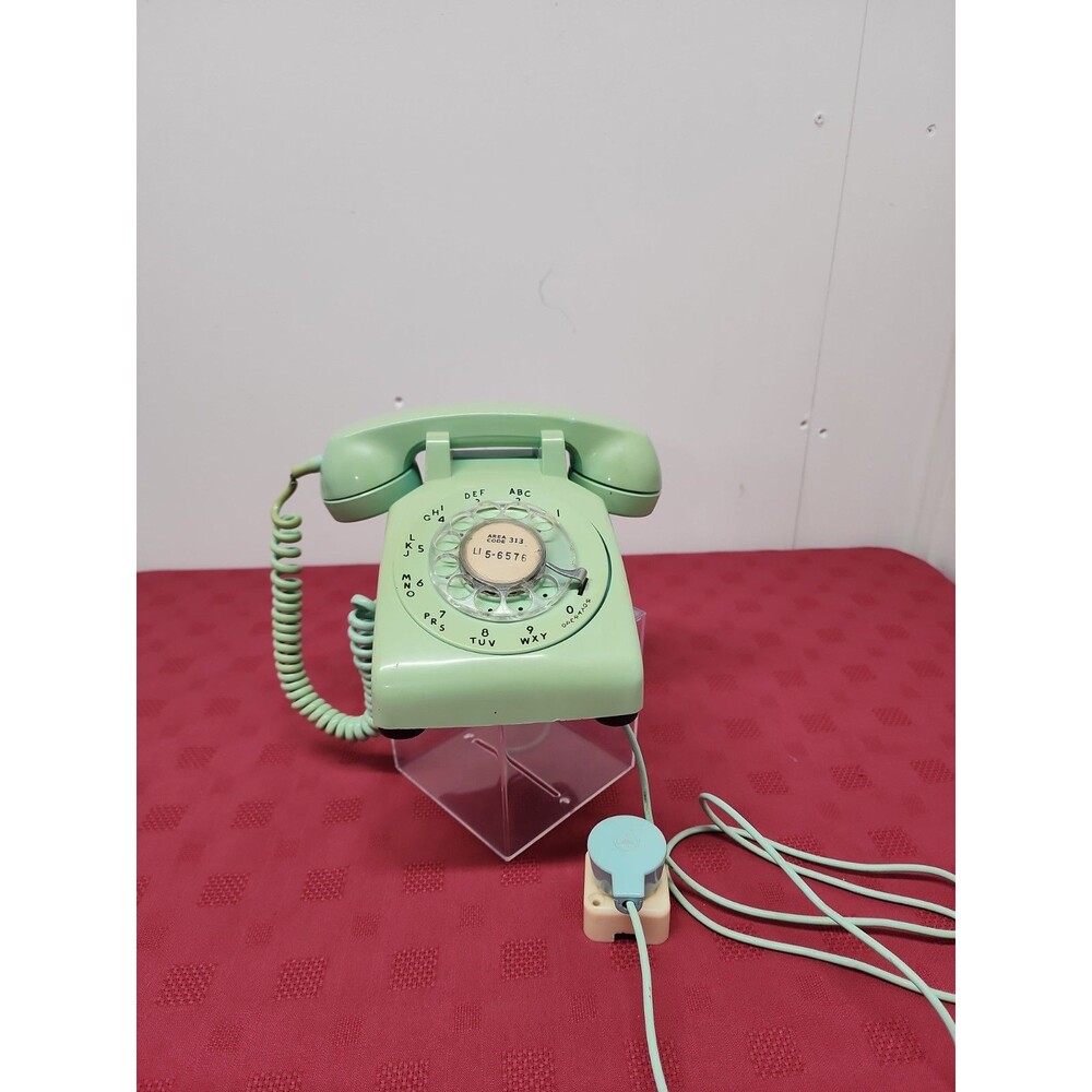 MCM Western Electric Model C/D 500 Rotary Desk Phone In Aqua Blue 1966 Untested